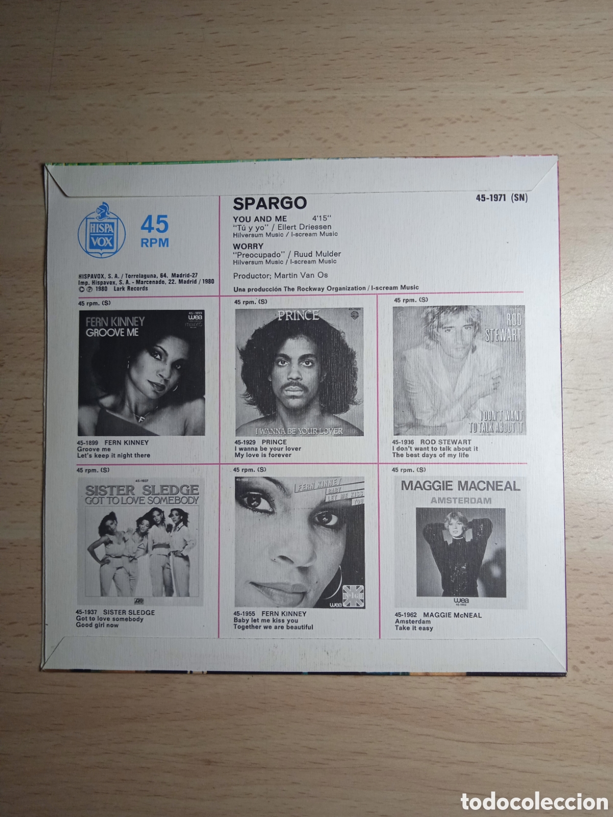 Discos de vinilo: Single 7&rdquo; spargo.1971. - Foto 2