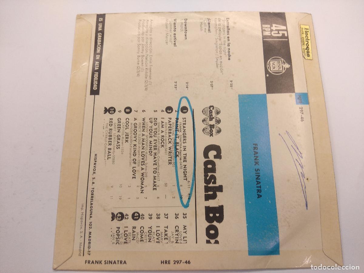 Discos de vinilo: FRANK SINATRA/EXTRA&Ntilde;OS EN LA NOCHE/SINGLE. - Foto 3