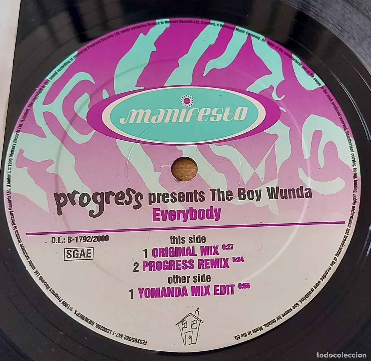 Discos de vinilo: MAXI 12&rdquo; VINILO PROGRESS YOMANDA BOY WUNDA EVERYBODY A&Ntilde;O 2000 - Foto 3