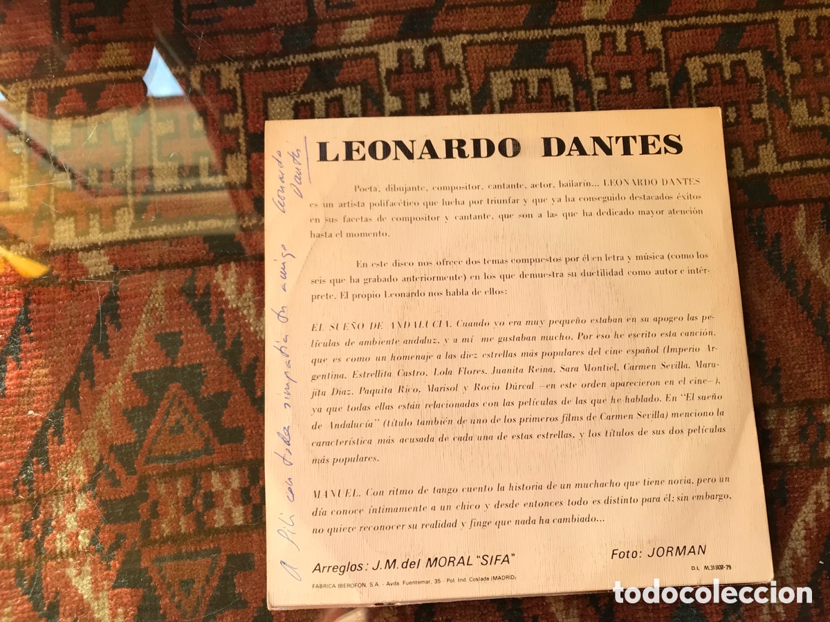 Discos de vinilo: Leonardo Dantes. El sue&ntilde;o de Andaluc&iacute;a. Manuel - Foto 2