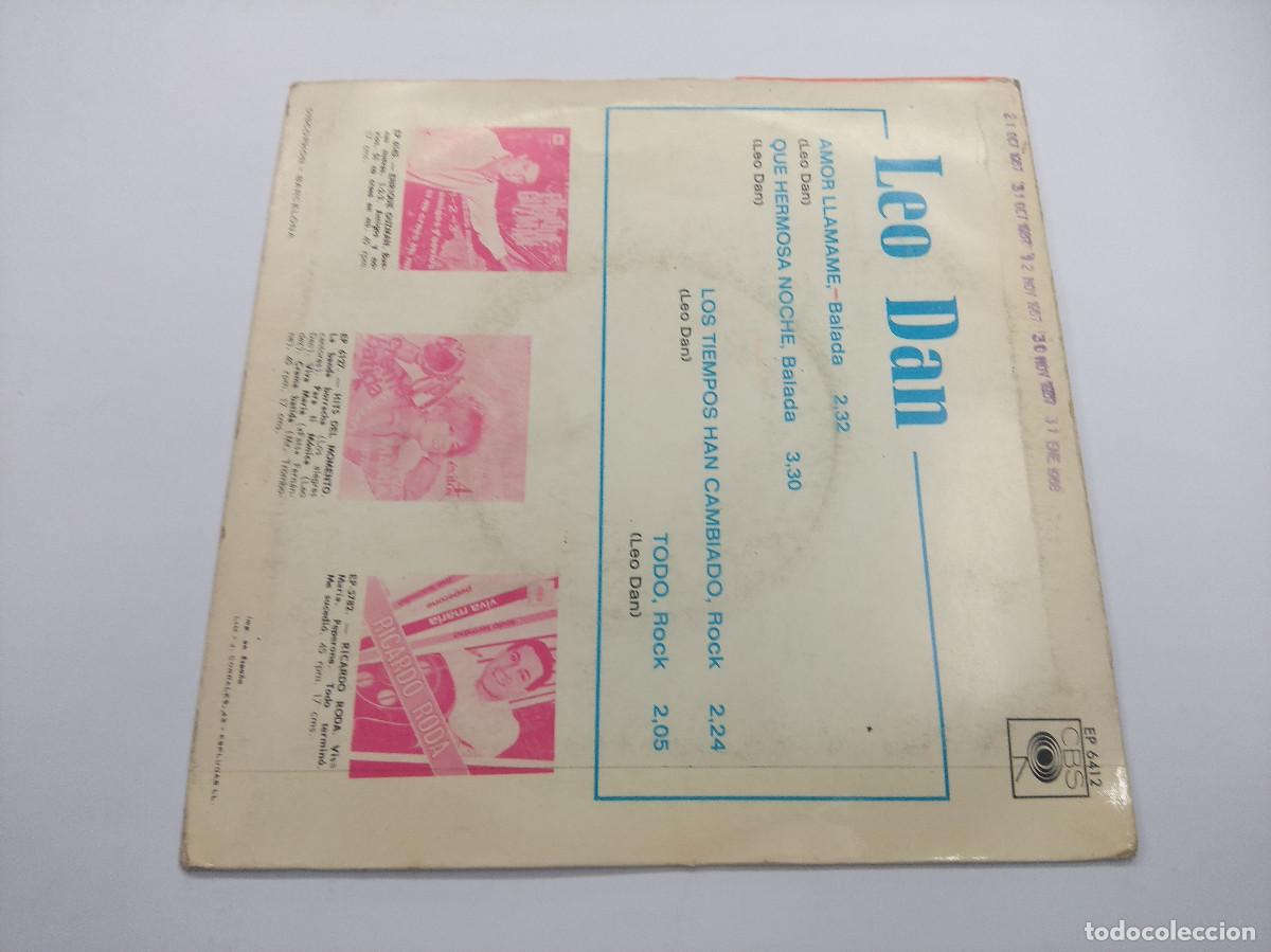 Discos de vinilo: LEO DAN/AMOR LLAMAME/SINGLE. - Foto 3
