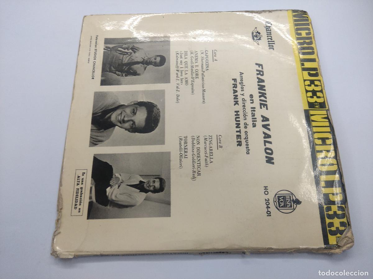 Discos de vinilo: FRANKIE AVALON/EN ITALIA/SINGLE MICRO LP 6 CANCIONES. - Foto 4