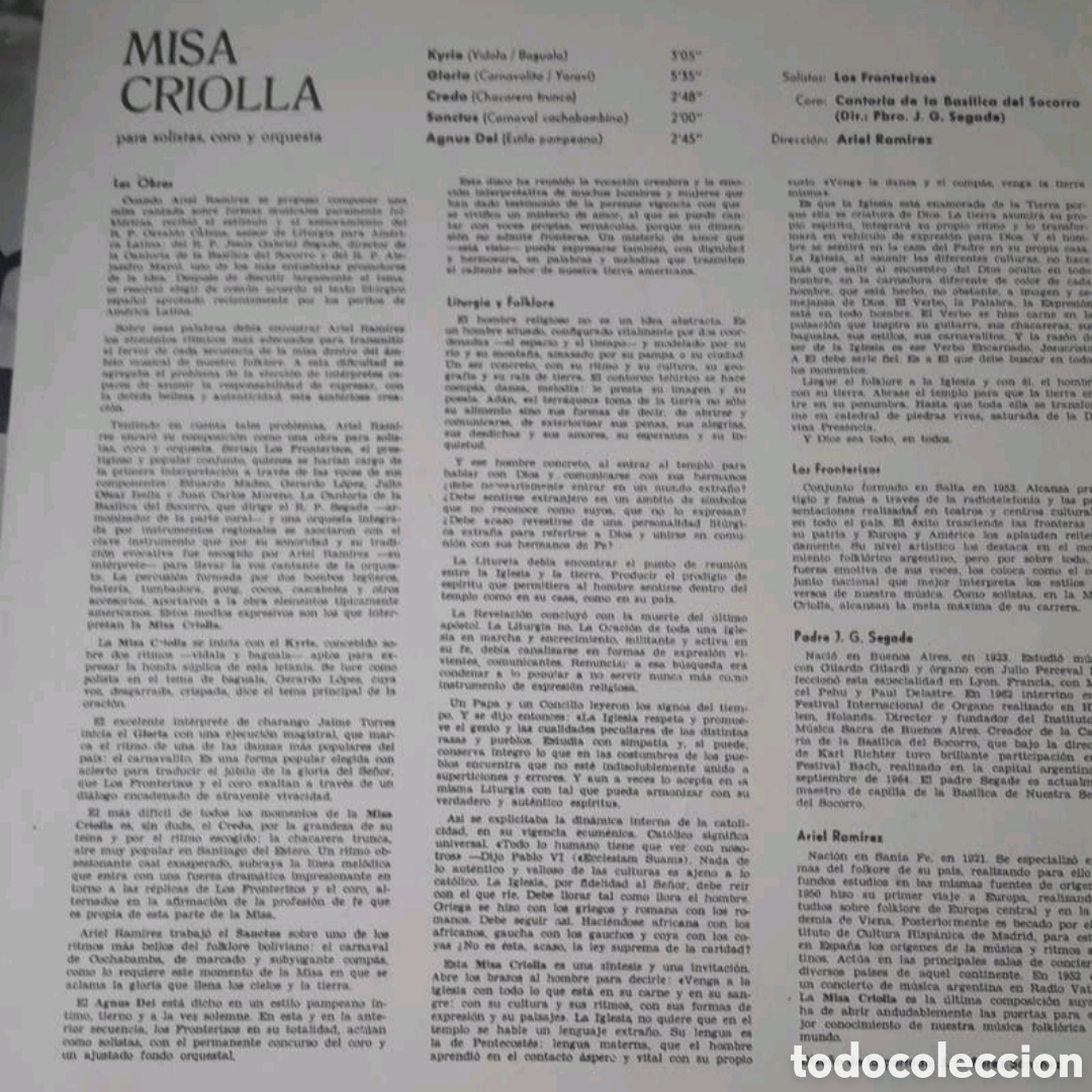 Discos de vinilo: Lp Misa Luba. Misa Criolla - Foto 3