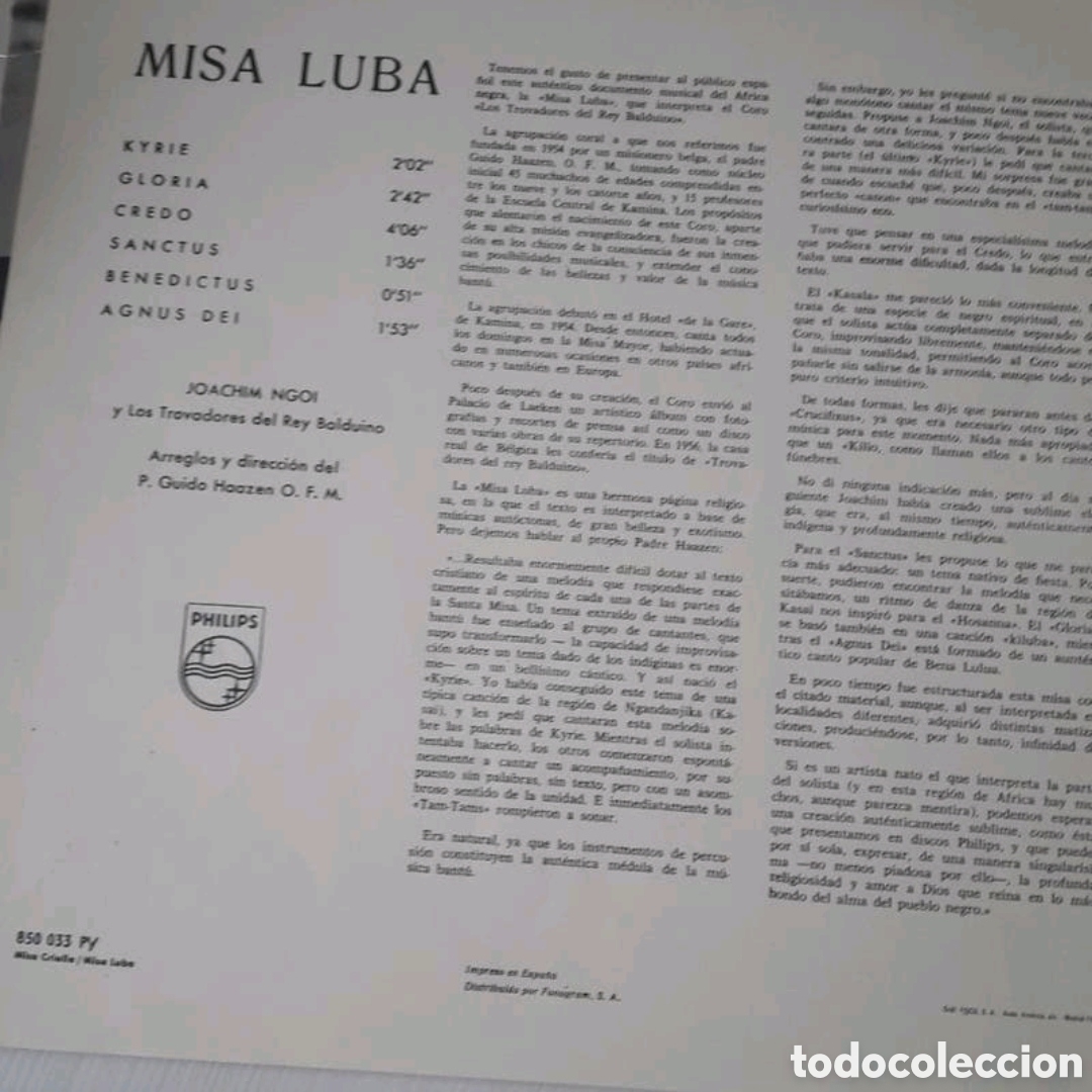Discos de vinilo: Lp Misa Luba. Misa Criolla - Foto 4