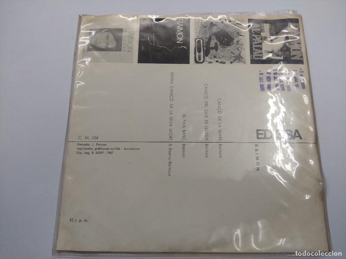 Discos de vinilo: RAIMON/CANCO DE LA MARE/SINGLE. - Foto 3
