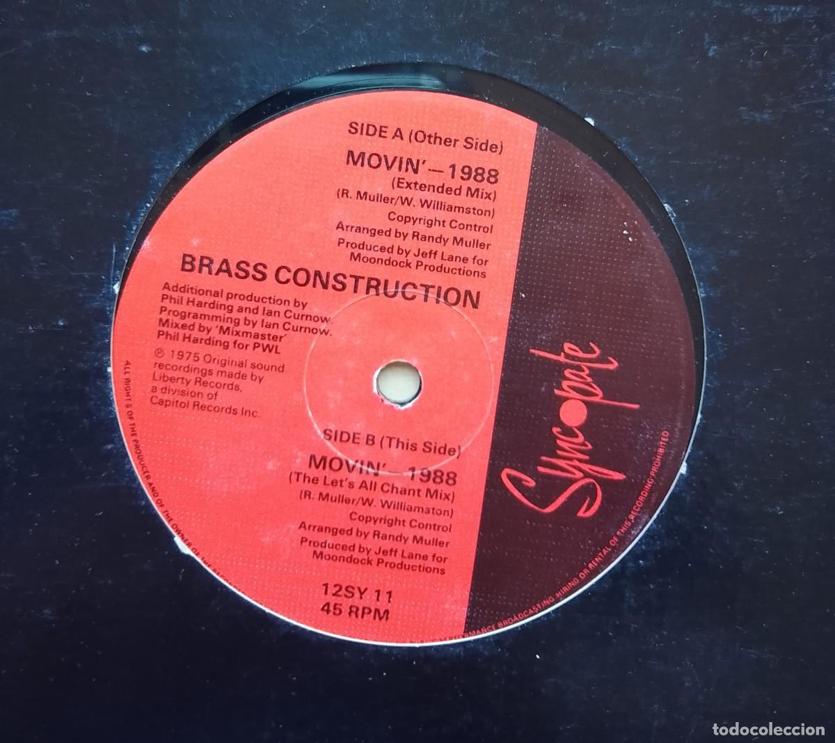 Discos de vinilo: Brass Construction &ndash; Movin - 1988 MAXI-SINGLE - Foto 1