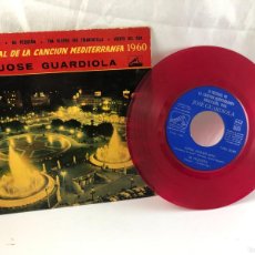 Discos de vinilo: JOSE GUARDIOLA - FESTIVAL CANCIÓN MEDITERRÁNEA - EP, XIPNA AGHAPI MOU + 3, AÑO 1960. Lote 374723649