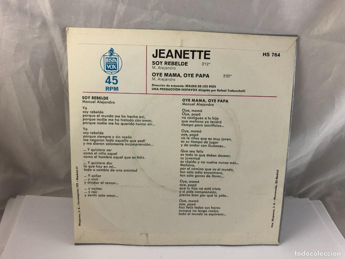 Discos de vinilo: JEANETTE. SOY REBELDE. HISPAVOX 1971 - Foto 3