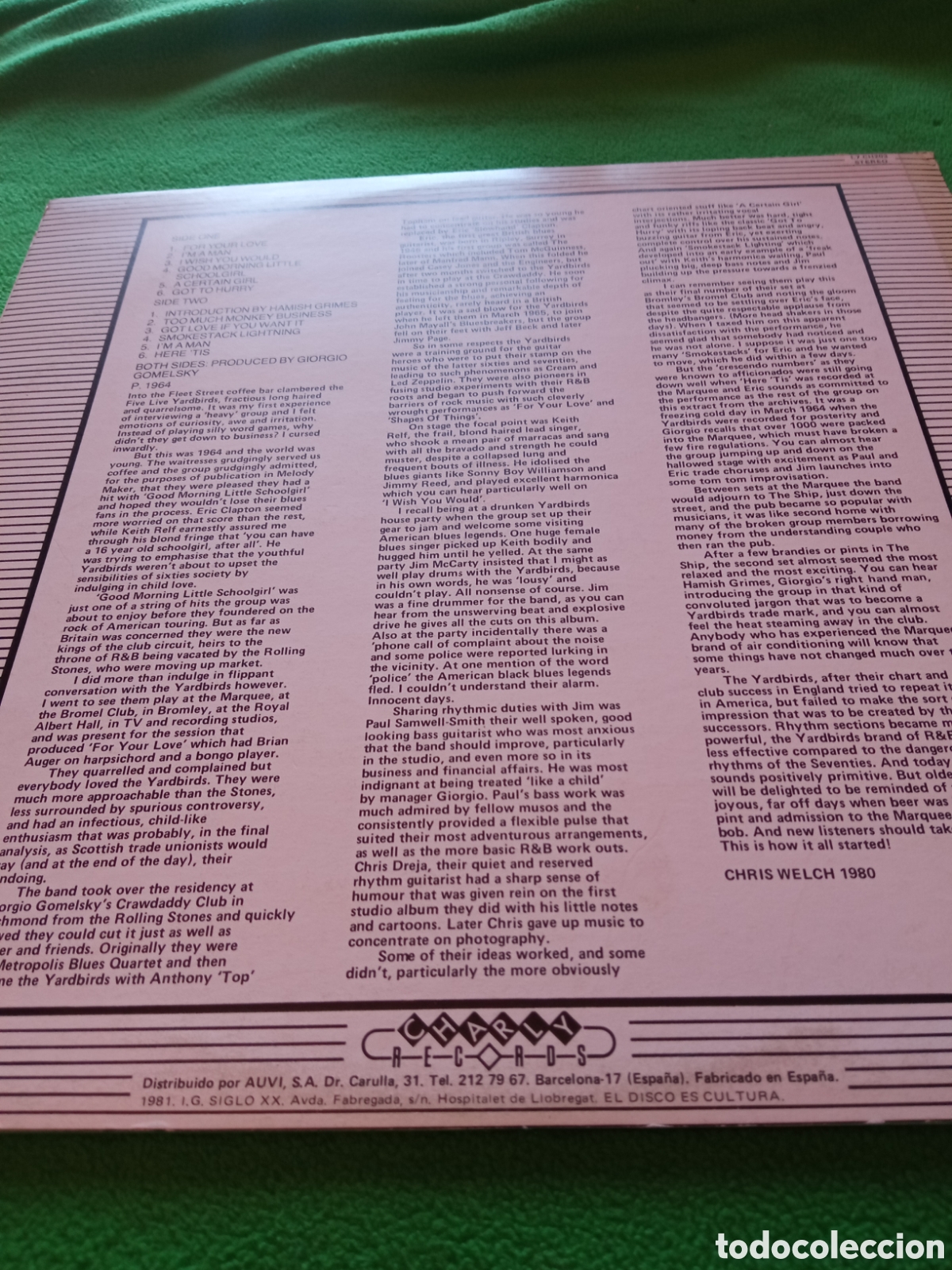 Discos de vinilo: The Yardbirds - Festuring Eric Clapton - Foto 2