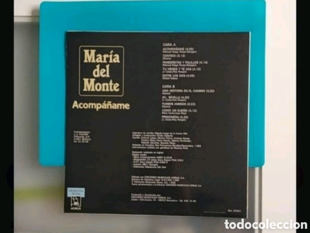 Discos de vinilo: Lp Mar&iacute;a del Monte. Acompa&ntilde;ame - Foto 2