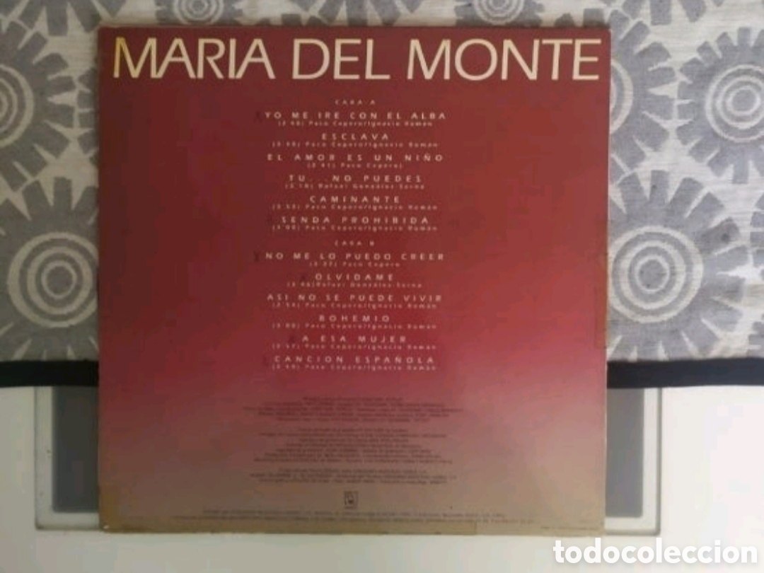 Discos de vinilo: Lp Mar&iacute;a del Monte. Con el alma - Foto 2