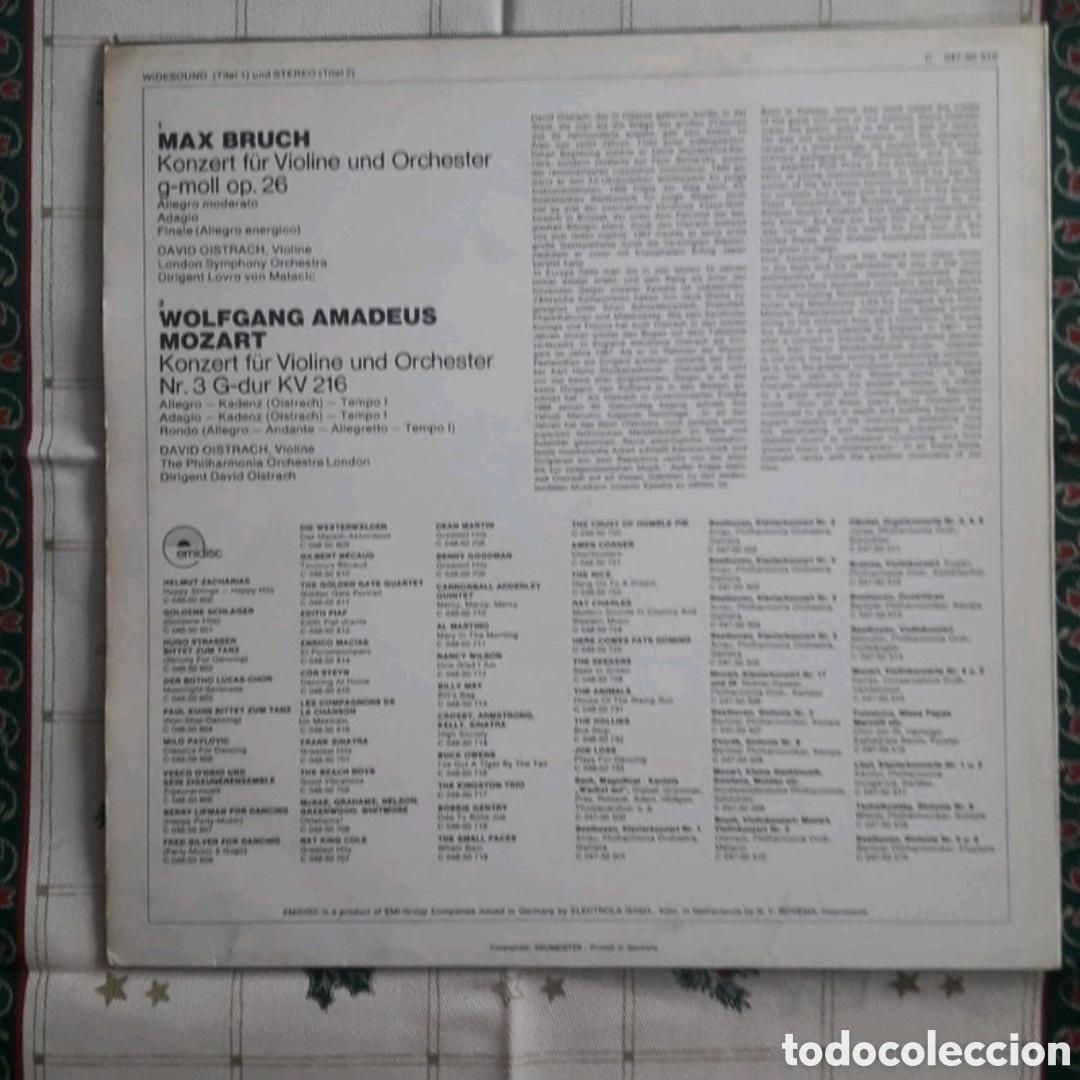 Discos de vinilo: Lp David Oistrach. Bruch / Mozart - Foto 2