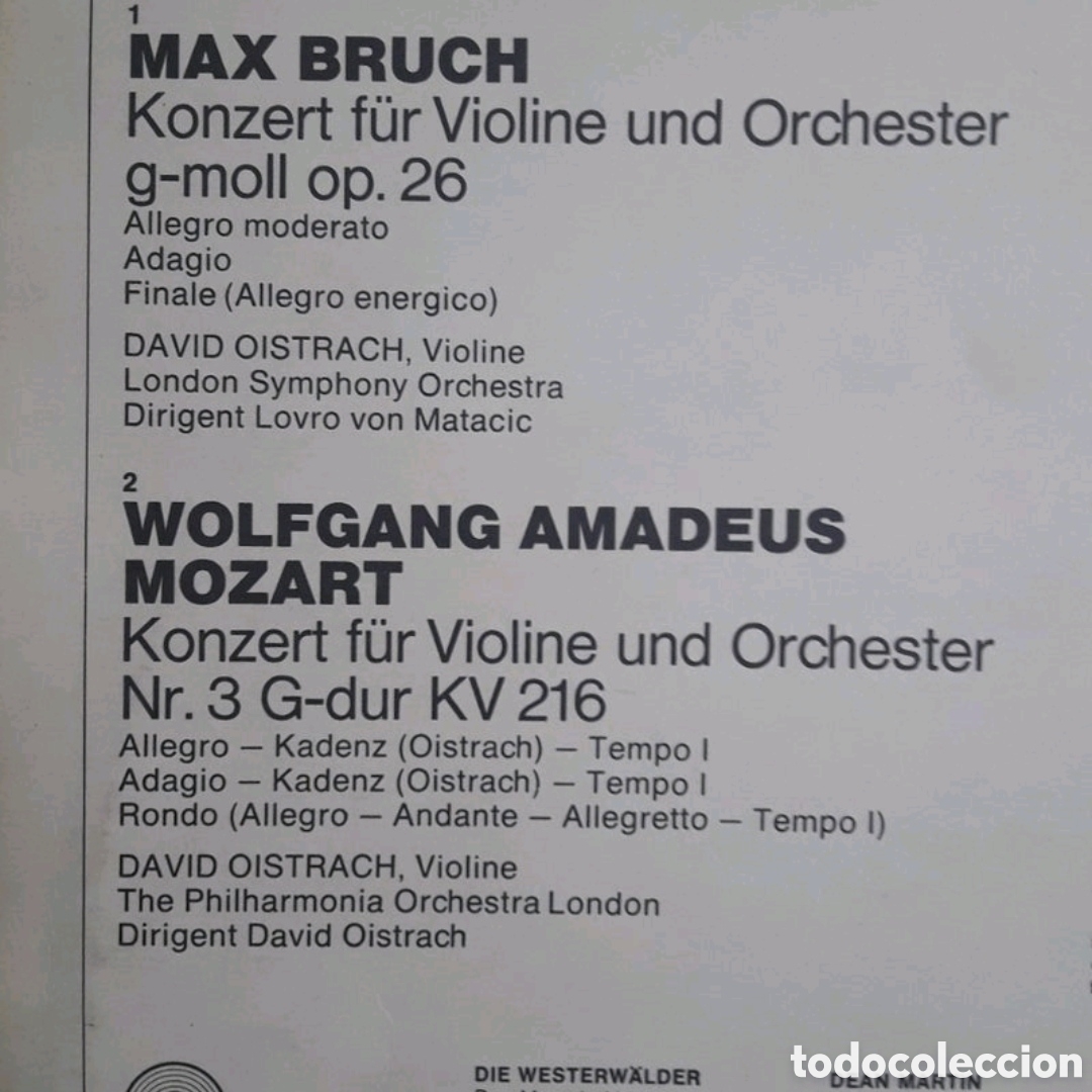 Discos de vinilo: Lp David Oistrach. Bruch / Mozart - Foto 3