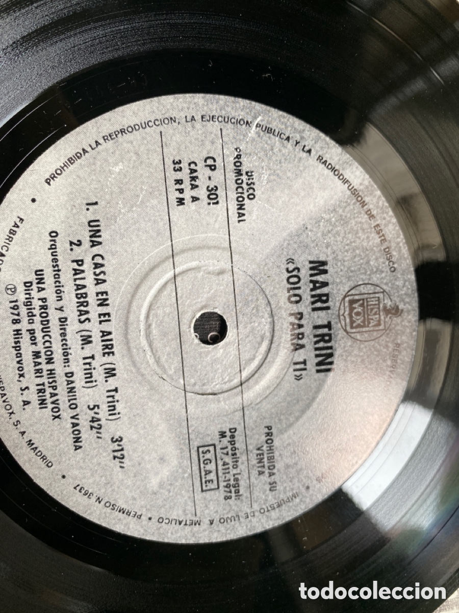 Discos de vinilo: Mari trini ( promocional ) - Foto 4