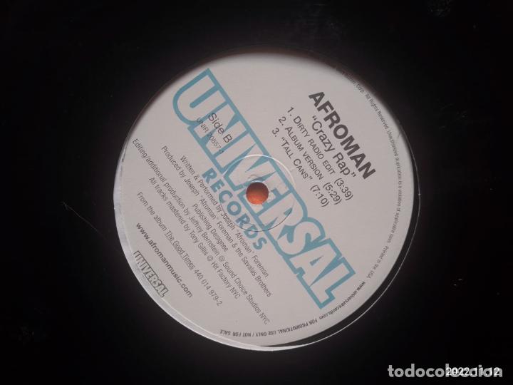 Discos de vinilo: AFROMAN - CRAZY RAP - 2001 - UNIVERSAL - maxi promo - Foto 2