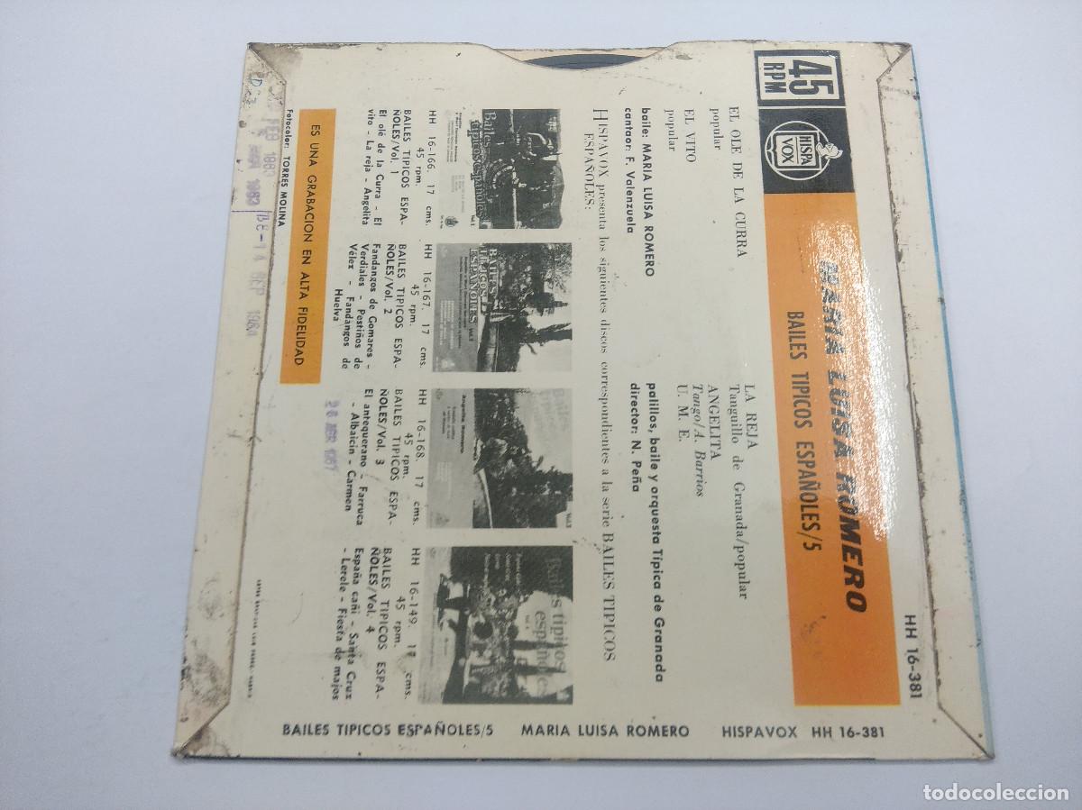Discos de vinilo: MARIA LUISA ROMERO/EL OLE DE LA CURRA/SINGLE. - Foto 3