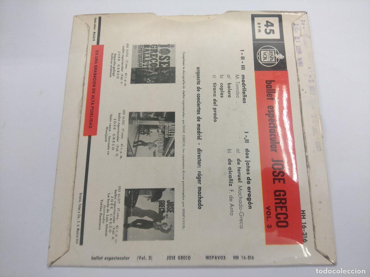 Discos de vinilo: JOSE GRECO/MADRILE&Ntilde;AS/SINGLE. - Foto 3