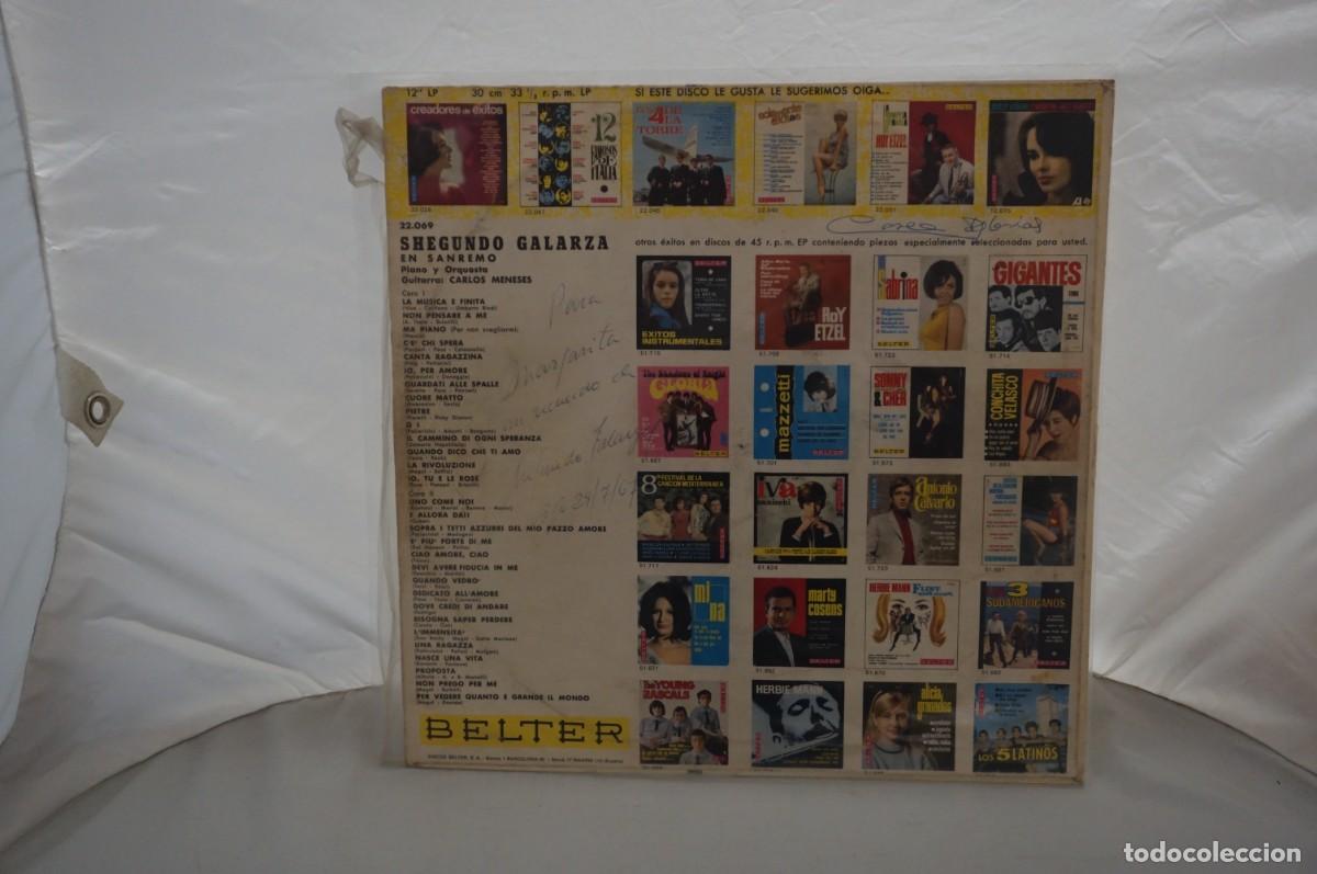 Discos de vinilo: Vinilo LP - SHEGUNDO GALARZA EN SANREMO - Foto 2