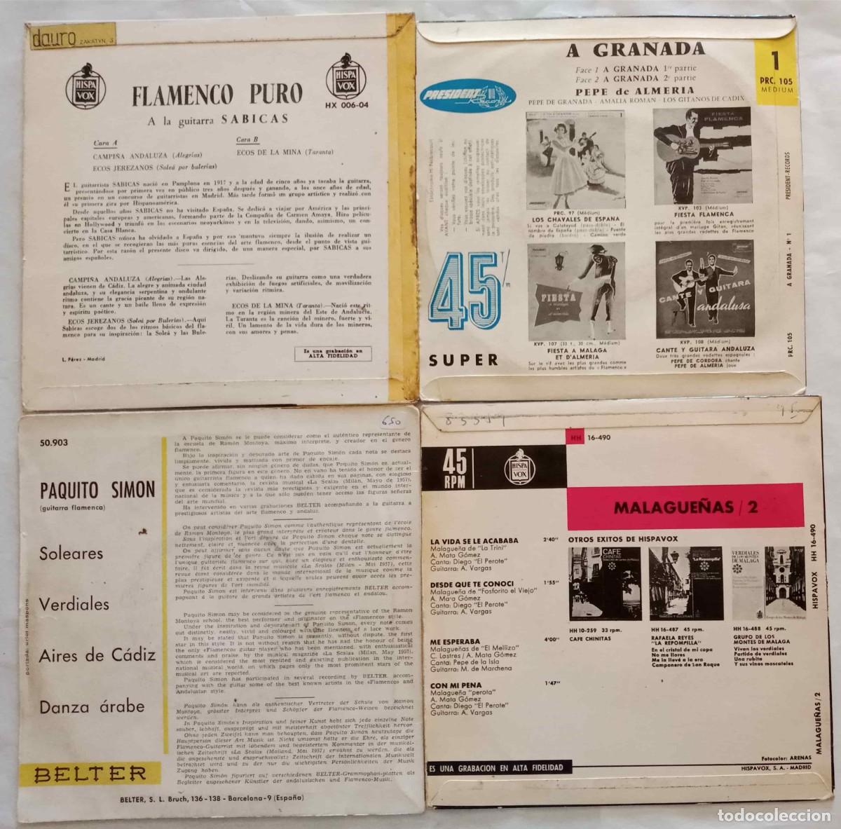 Discos de vinilo: FLAMENCO (LOTE 7) - 5 discos peque&ntilde;os (EPs) - Foto 3