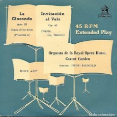 Discos de vinilo: LA GIOCONDA ACTO III - INVITACIÓN AL VALS - ORQUESTA COVENT GARDEN