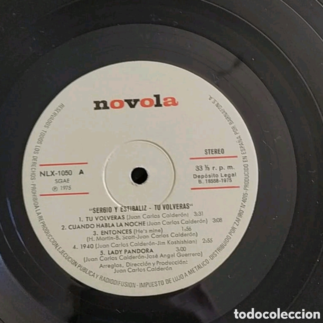 Discos de vinilo: Lp Sergio y Est&iacute;baliz. T&uacute; volver&aacute;s - Foto 3