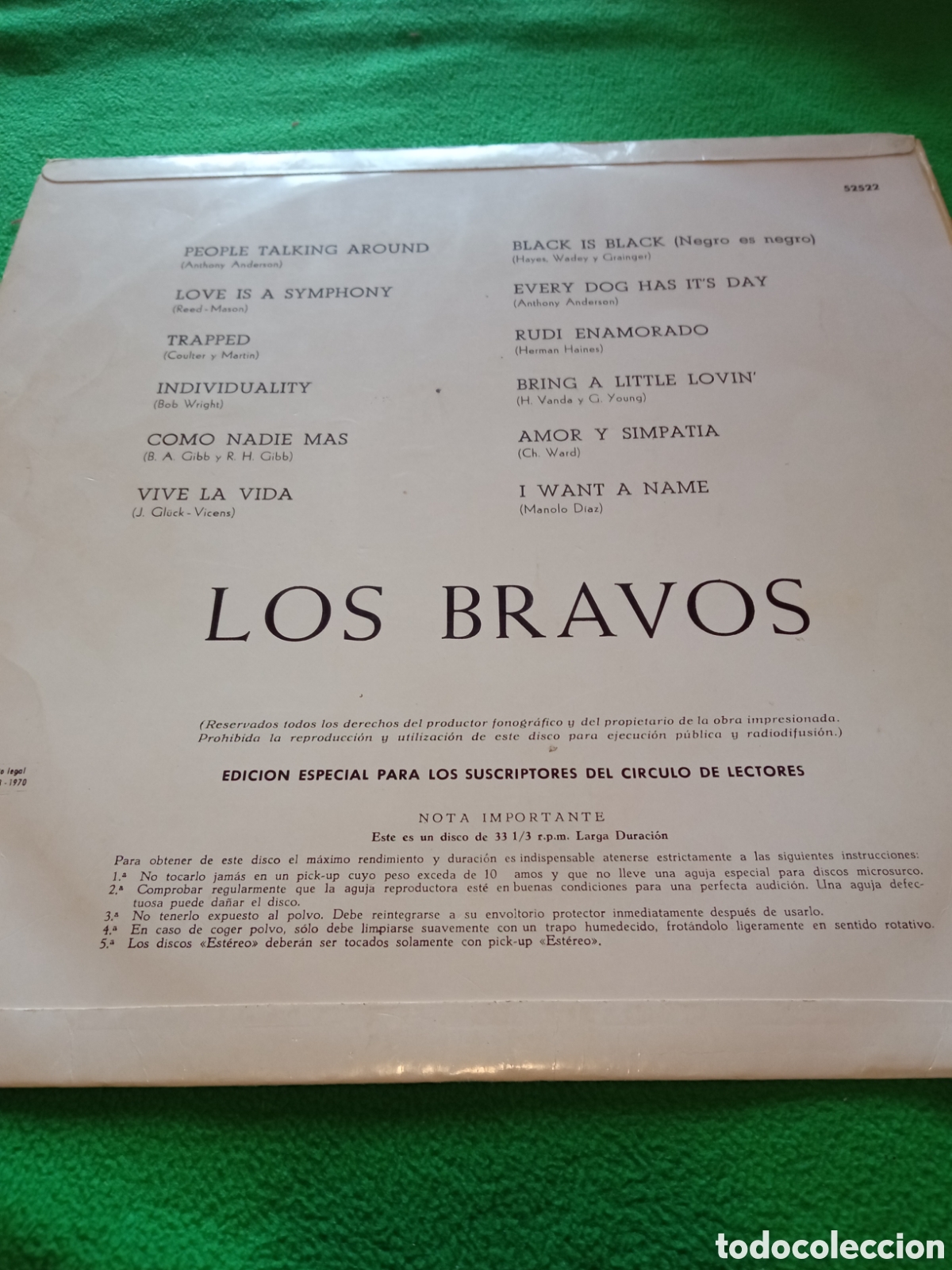 Discos de vinilo: Los Bravos - Same Vinilo - Foto 2