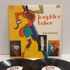 Discos de vinilo: JOSÉPHINE BAKER / 50 ANS DE CHANSONS / DOBLE LP GATEFOLD-PATHE-EMI-1975 / MBC. ***/***. Lote 375136619