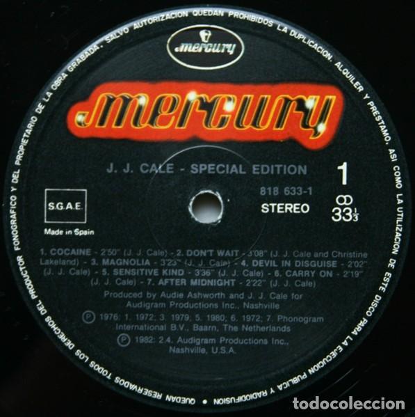 Discos de vinilo: J J CALE - SPECIAL EDITION - LP 1989 -EDICION ESPA&Ntilde;OLA - Foto 3
