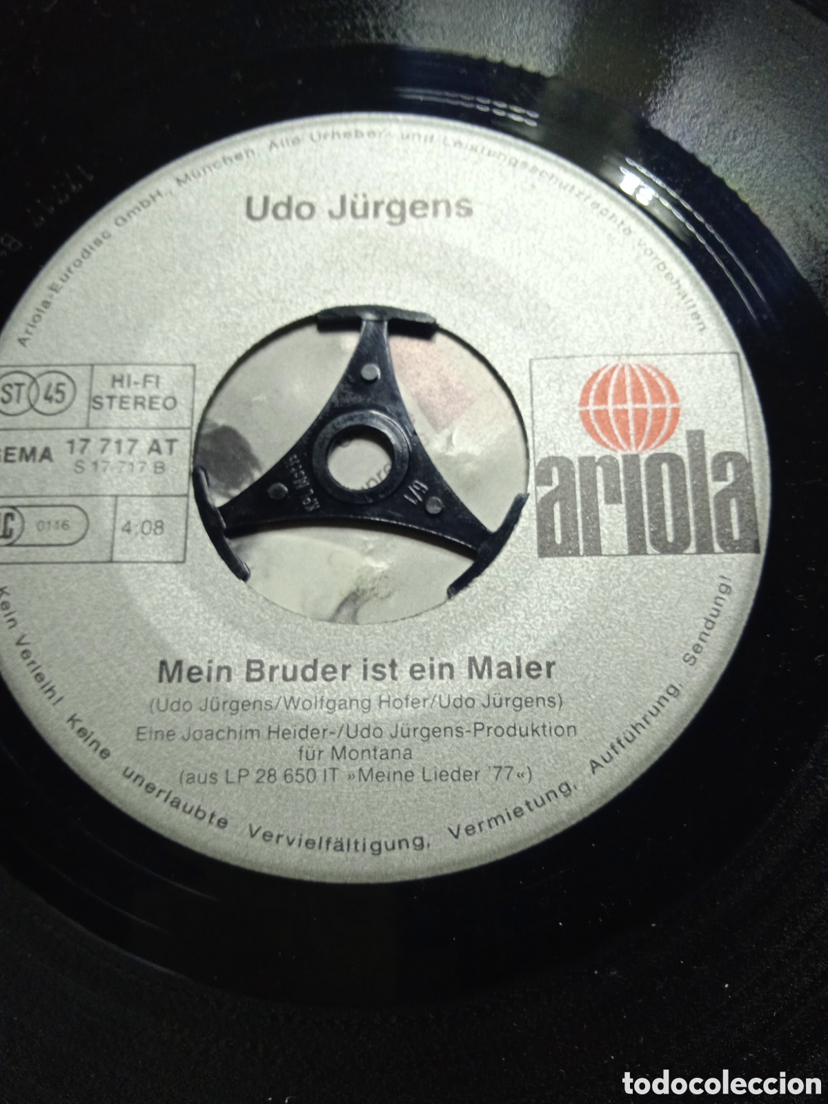 Discos de vinilo: Single 7&rdquo; Udo J&uuml;rgens.germany. - Foto 3