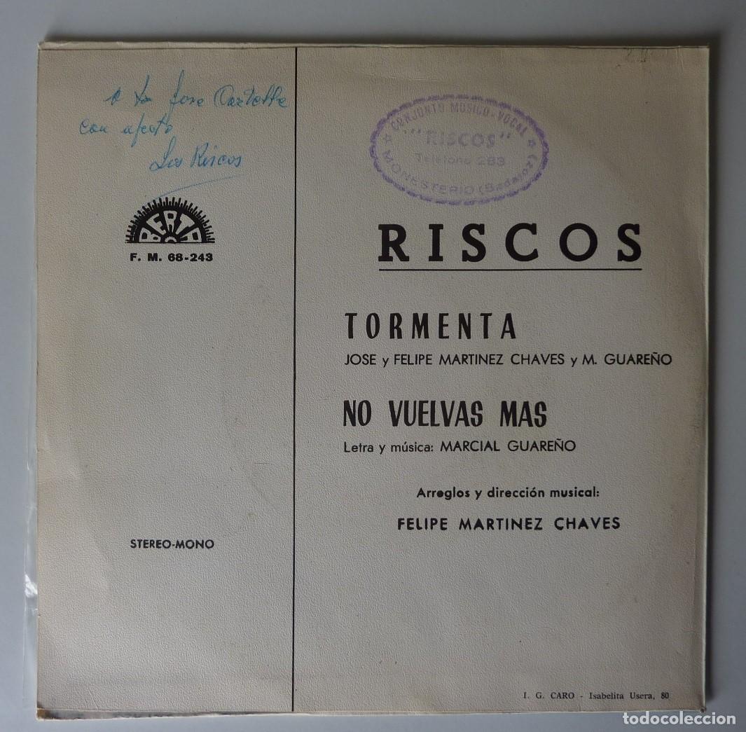 Discos de vinilo: RISCOS / TORMENTA / 1973 / SINGLE - Foto 2