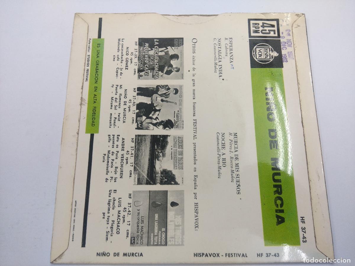 Discos de vinilo: NI&Ntilde;O DE MURCIA/ESPERANZA/SINGLE. - Foto 3