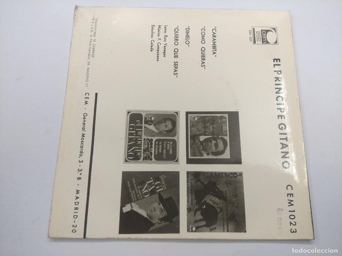 Discos de vinilo: EL PRINCIPE GITANO/CARAMBITA/SINGLE. - Foto 3
