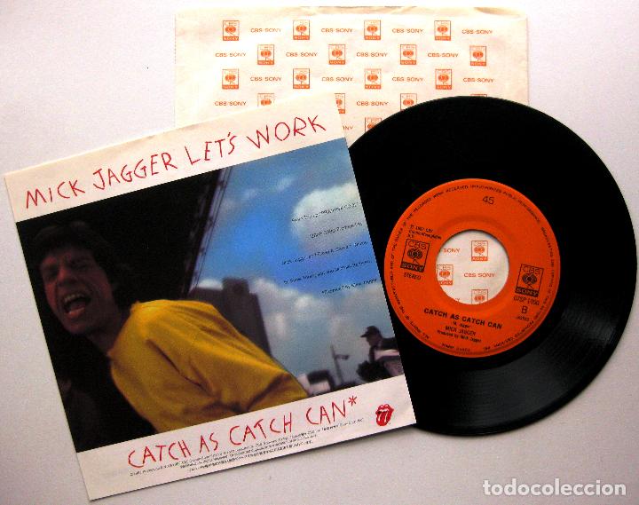 Discos de vinilo: Mick Jagger - Lets Work - Single CBS/Sony 1987 Japan (Edici&oacute;n Japonesa) BPY - Foto 2