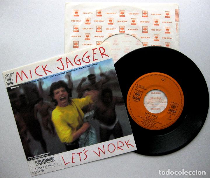 Discos de vinilo: Mick Jagger - Lets Work - Single CBS/Sony 1987 Japan (Edici&oacute;n Japonesa) BPY - Foto 1