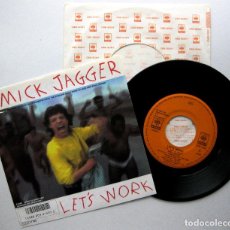 Discos de vinilo: MICK JAGGER - LET'S WORK - SINGLE CBS/SONY 1987 JAPAN (EDICIÓN JAPONESA) BPY