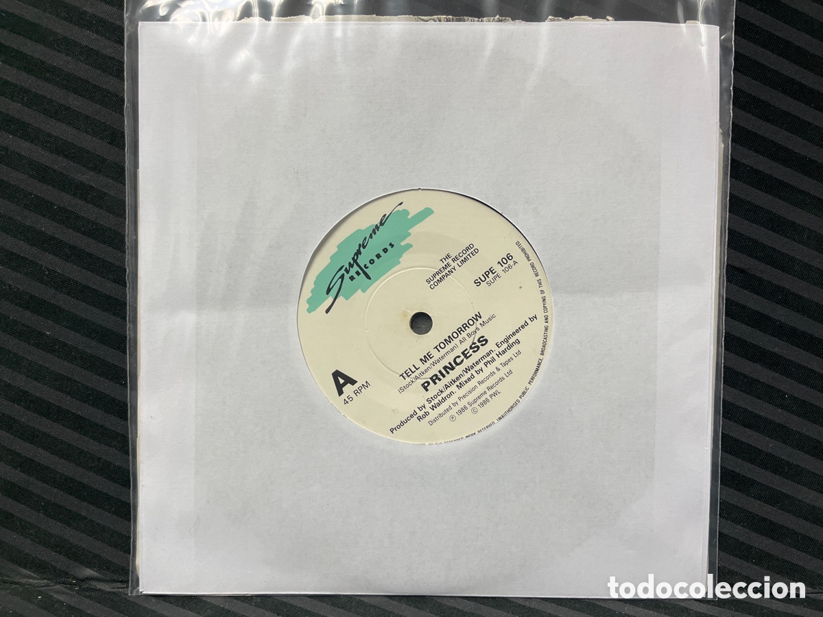 Discos de vinilo: Princess - Tell Me Tomorrow (7&rdquo;, Single) - Foto 1