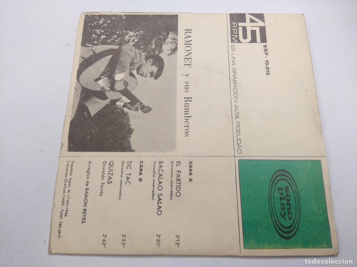 Discos de vinilo: RAMONET Y SUS RUMBEROS/EL PARTIDO/SINGLE. - Foto 3