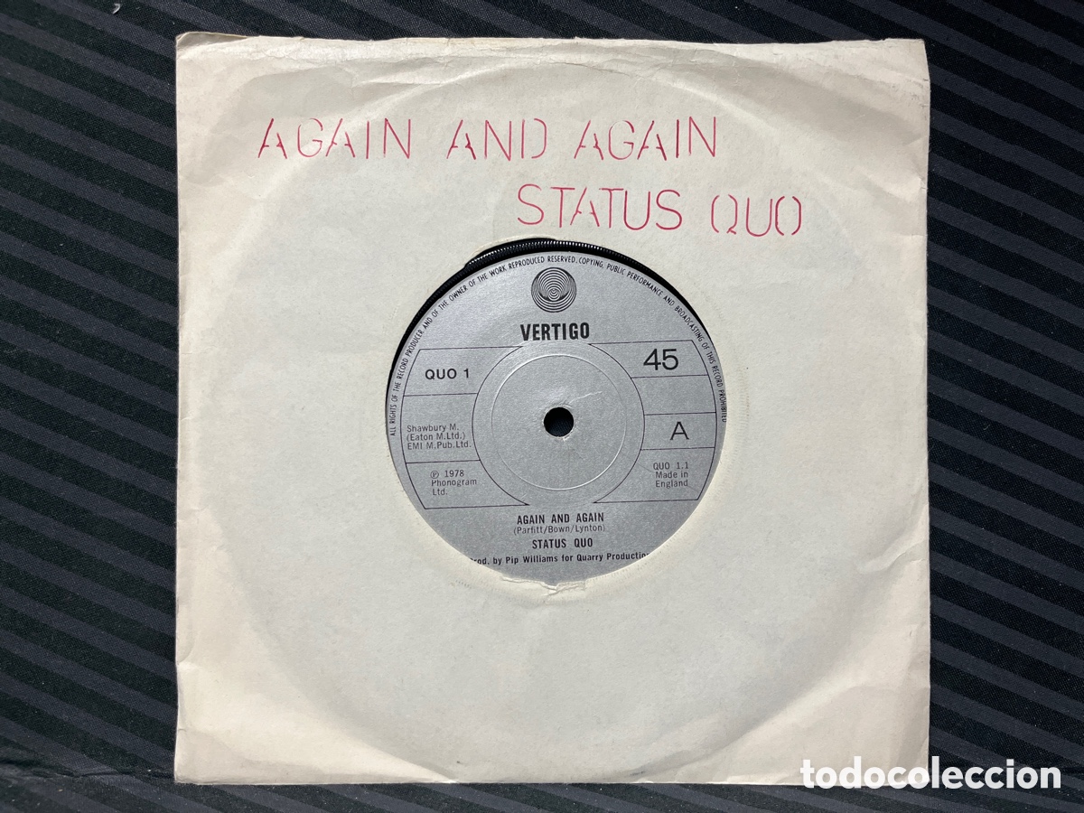 Discos de vinilo: Status Quo - Again And Again (7&rdquo;, Single) Ed. UK - Foto 1