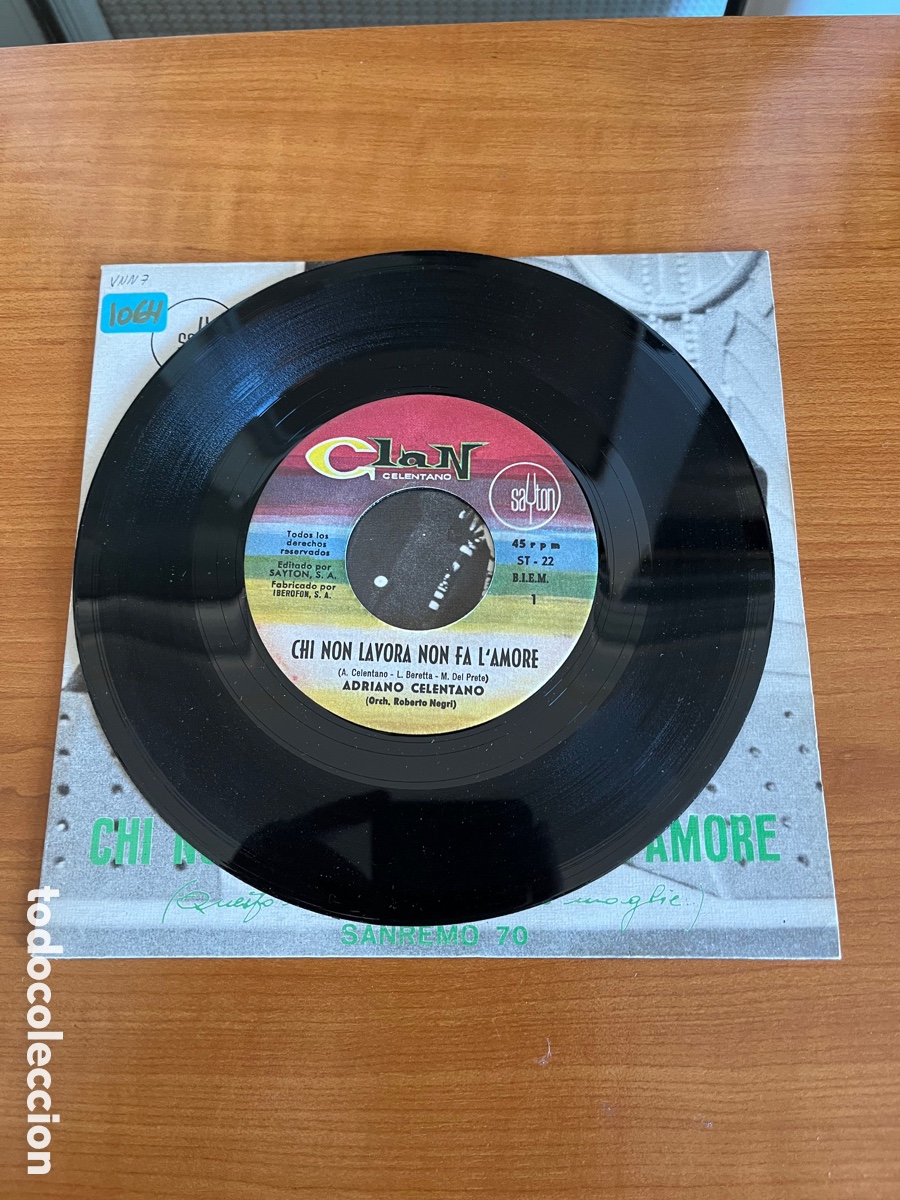 Discos de vinilo: Adriano Celentano - Chi jo lavora nom fa l&rsquo;amore - Foto 3