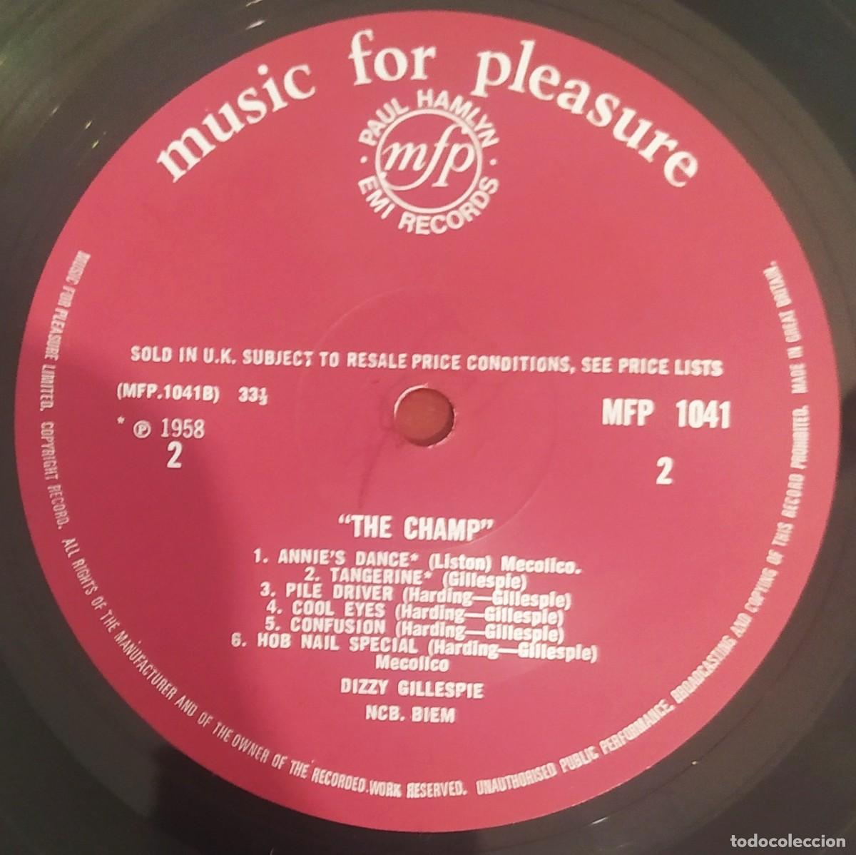 Discos de vinilo: LP Dizzy Gillespie Big Band - The Champ - Foto 3