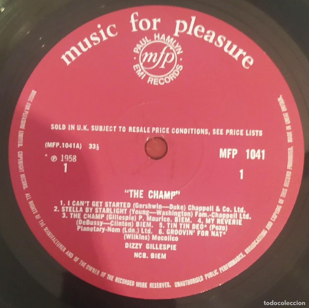 Discos de vinilo: LP Dizzy Gillespie Big Band - The Champ - Foto 4