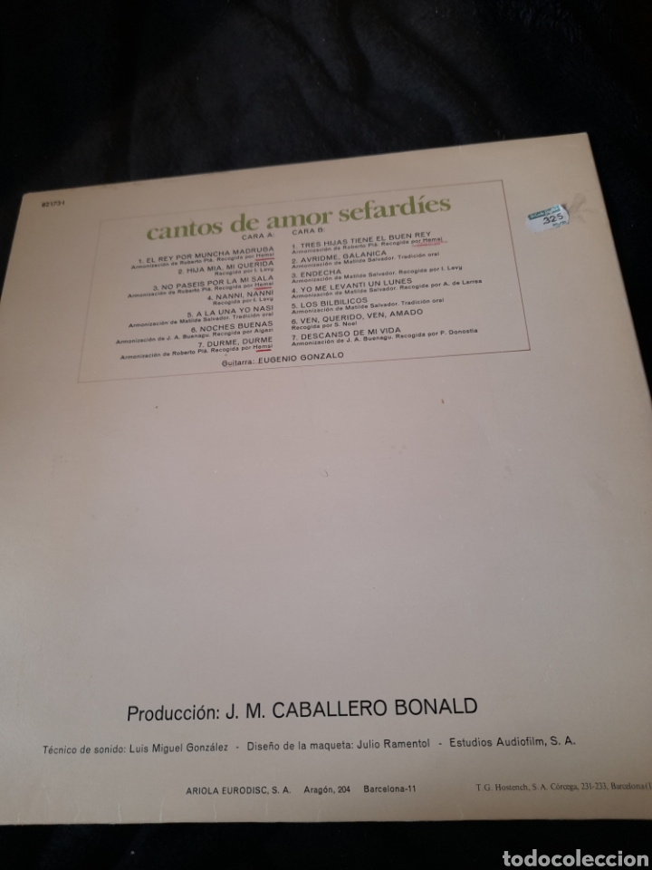 Discos de vinilo: Cantos de amor Sefard&iacute;es, Sof&iacute;a Noel de 1973 - Foto 2