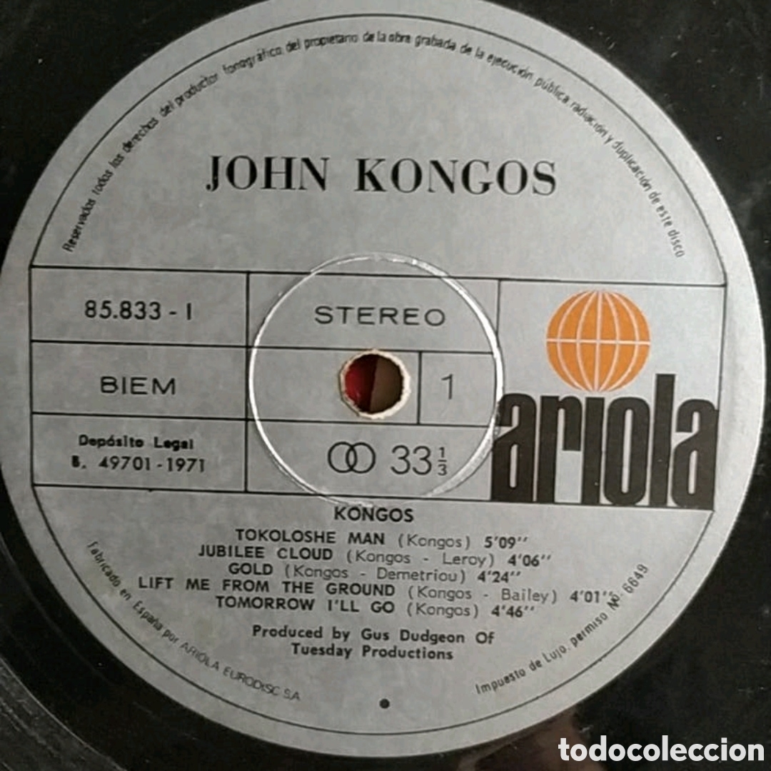 Discos de vinilo: Lp John Kongos. Kongos - Foto 5