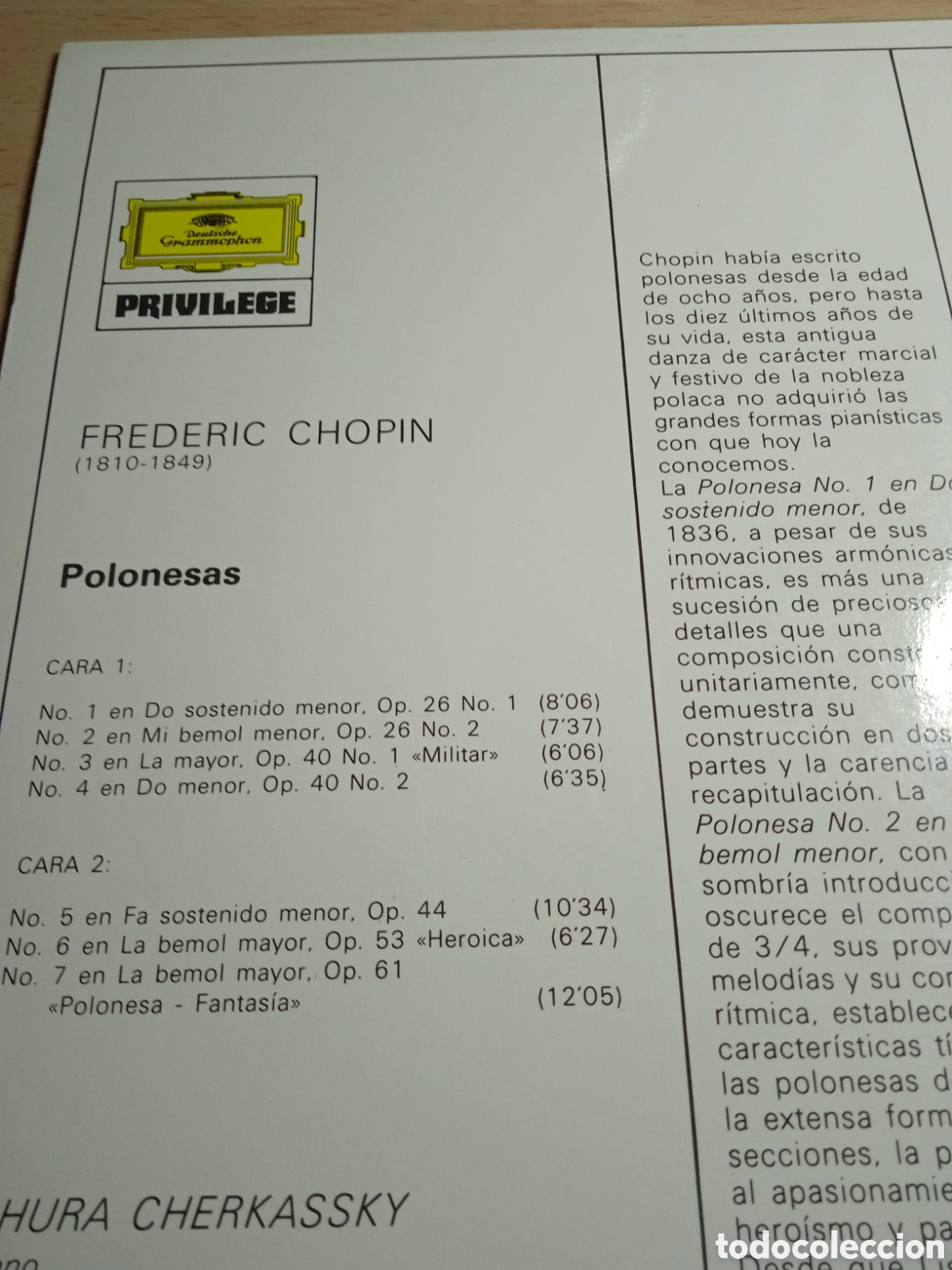 Discos de vinilo: LP Chopin 7 polonesas.1986.Nuevo. - Foto 4