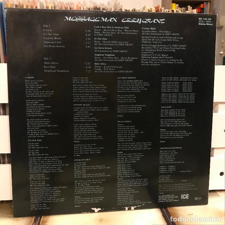 Discos de vinilo: Eddy Grant. Message man. - Foto 2