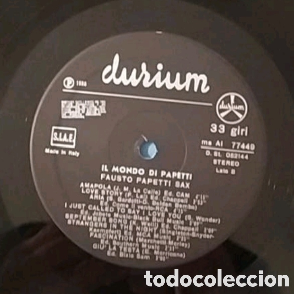 Discos de vinilo: Lp Fausto Papetti. Il mondo de Papetti - Foto 4