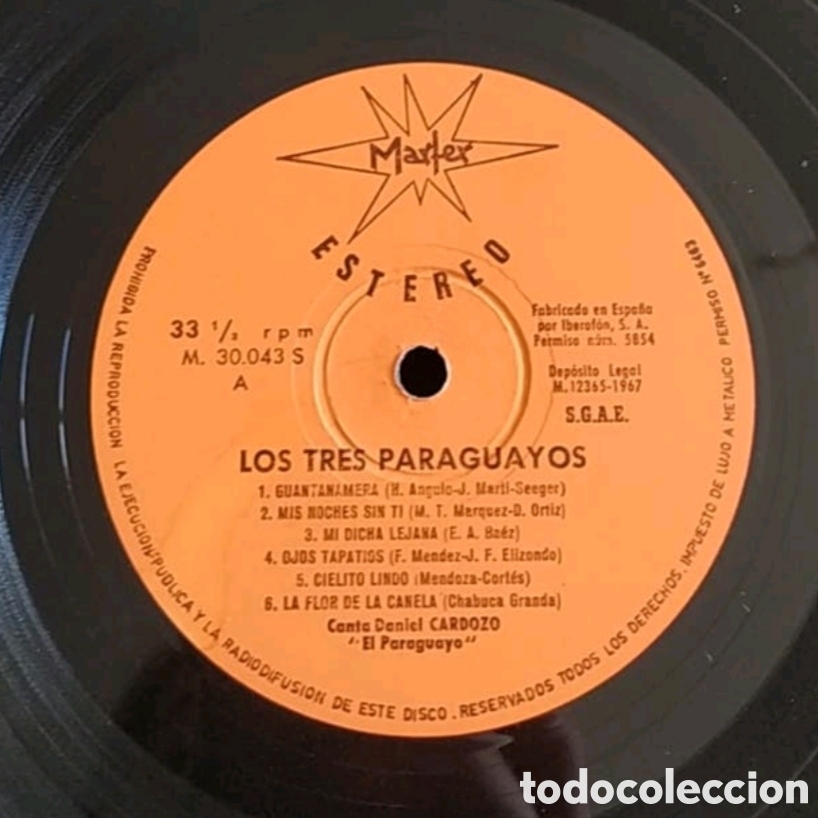 Discos de vinilo: Lp Los 3 Paraguayos canta Daniel Cardozo - Foto 3