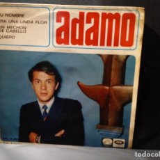 Discos de vinilo: ADAMO - UN MECHON DE CABELLO / TU NOMBRE + 2 - EP - LA VOZ DE SU AMO 1966 SPAIN PEPETO