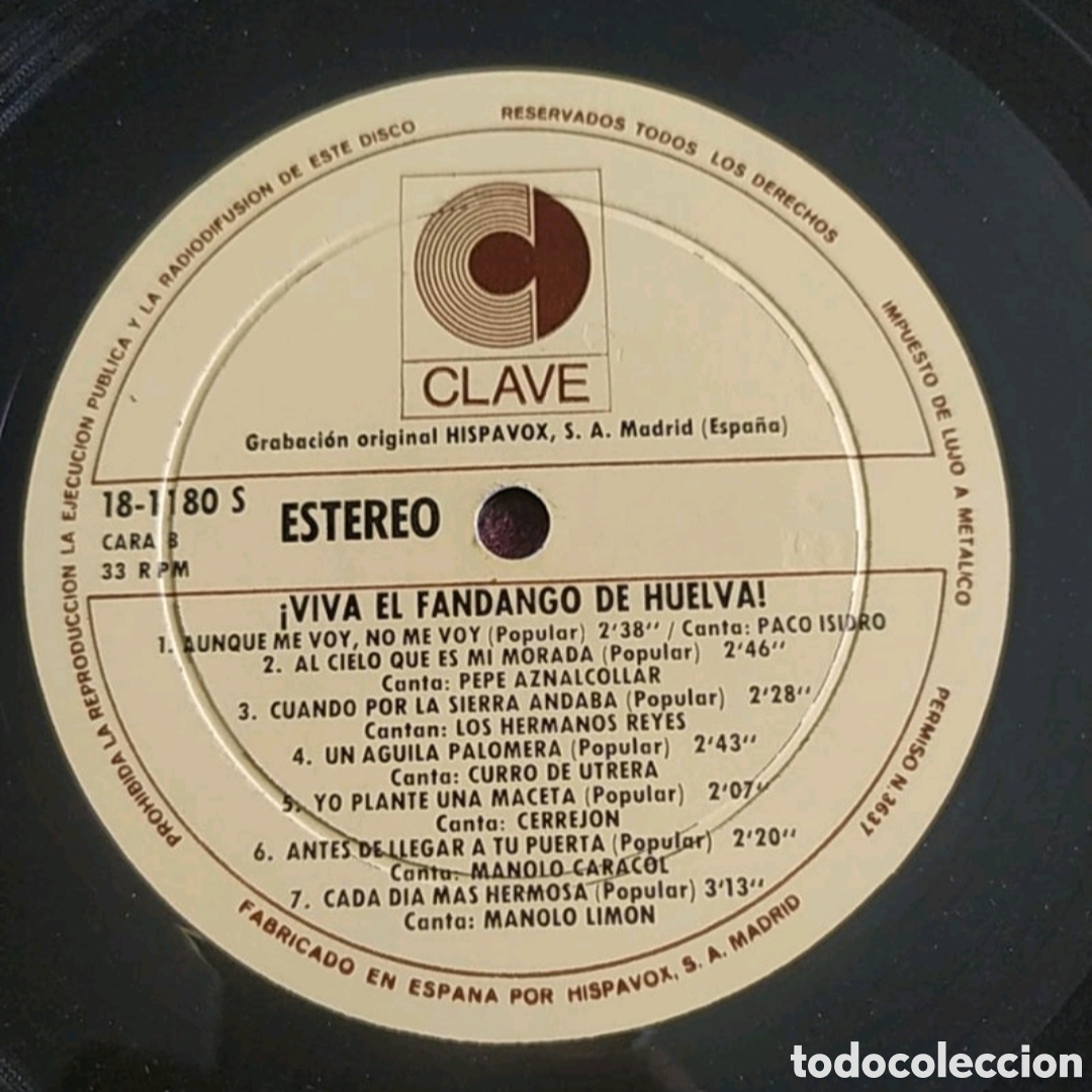 Discos de vinilo: Lp Viva el Fandango de Huelva - Foto 4