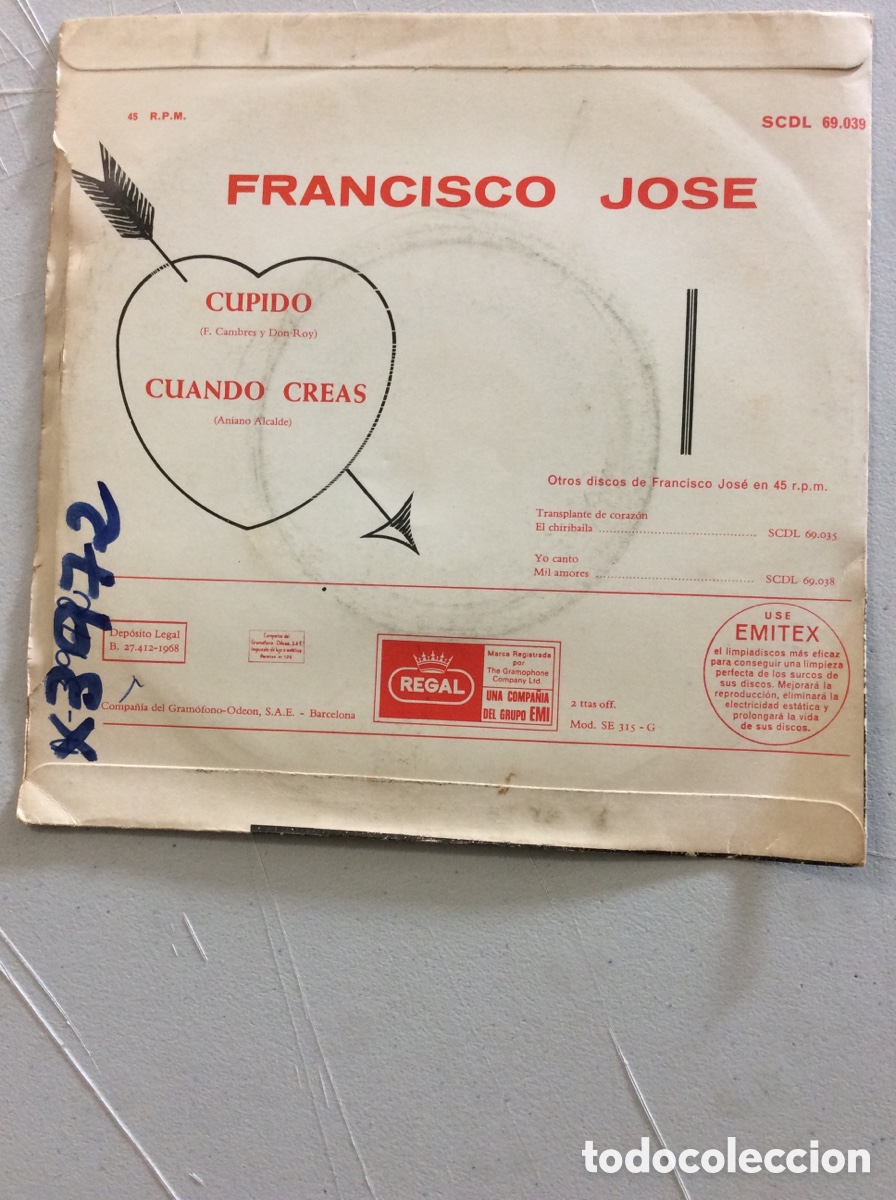 Discos de vinilo: Francisco Jose. Cupido. Cuando creas. - Foto 2